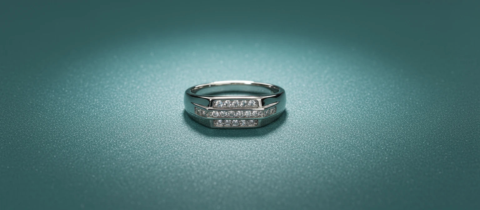 The Trio Legacy Band - Triple Row Pavé Set in 925 Sterling Silver