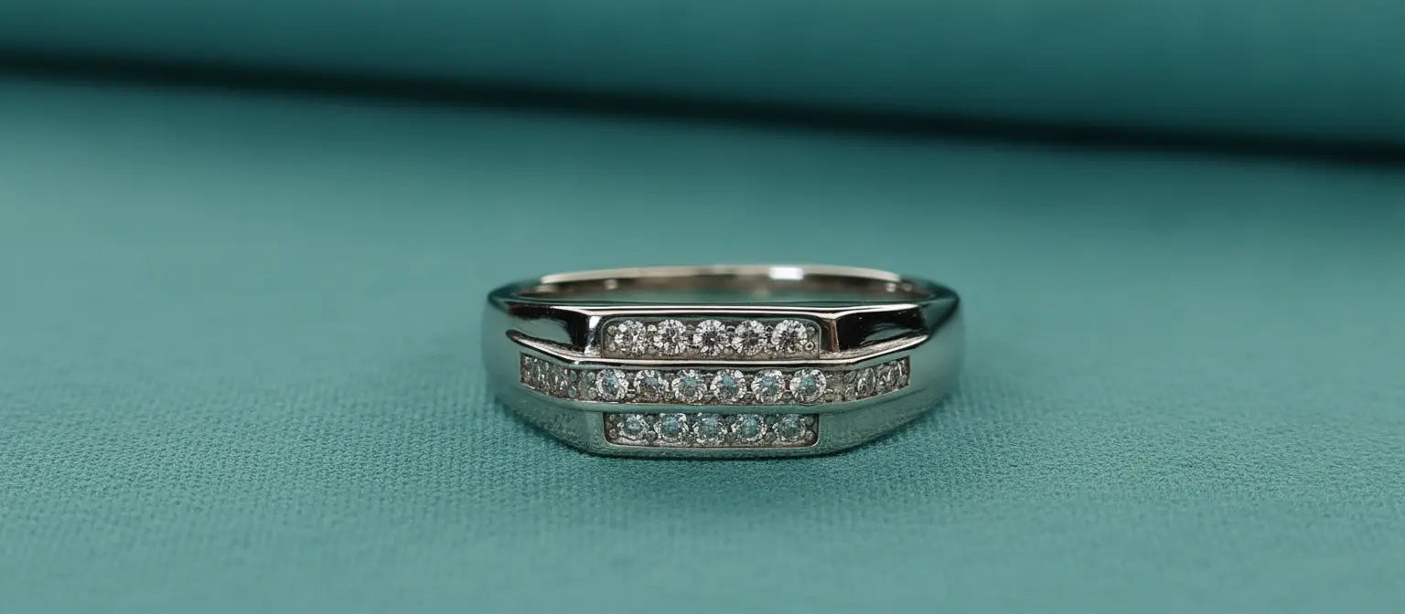 The Trio Legacy Band - Triple Row Pavé Set in 925 Sterling Silver
