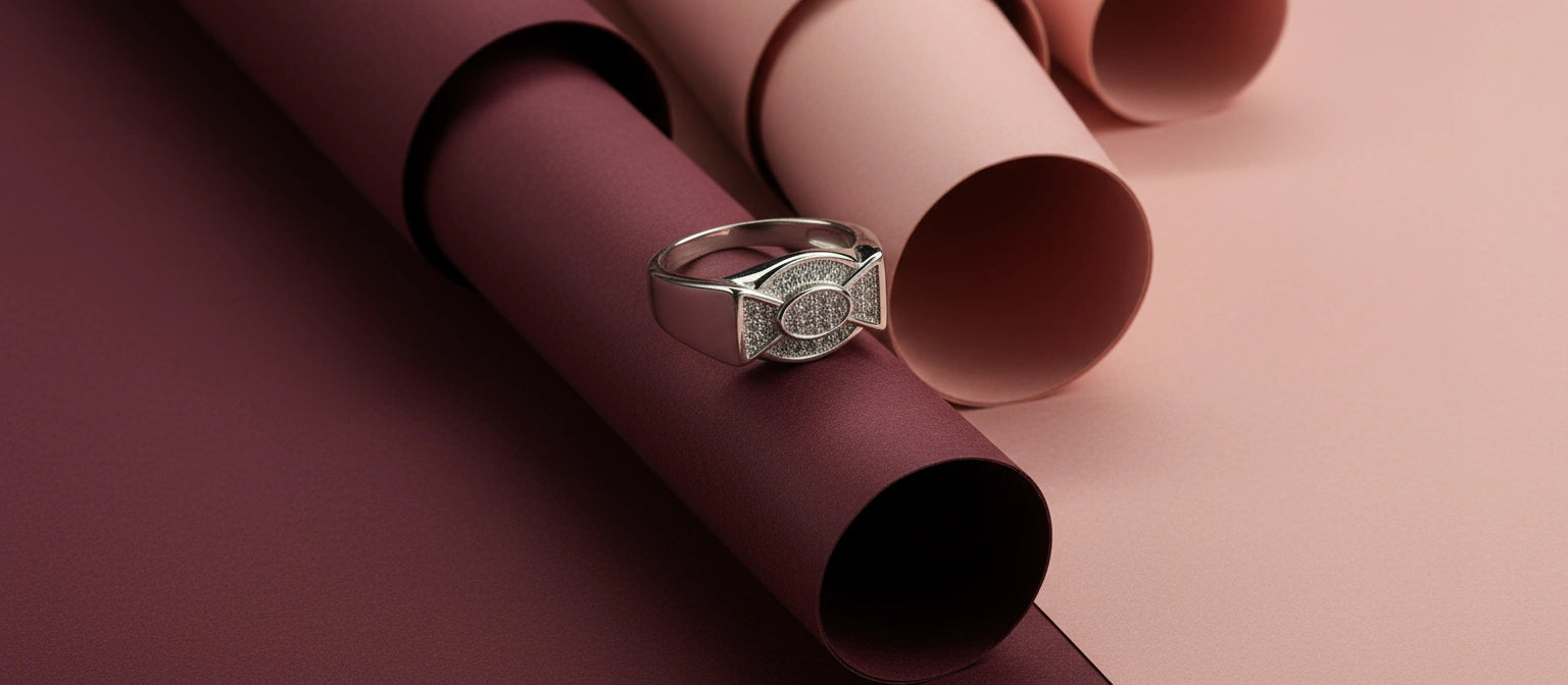 The Ambassador Pavé Ring - Handcrafted 925 Sterling Silver