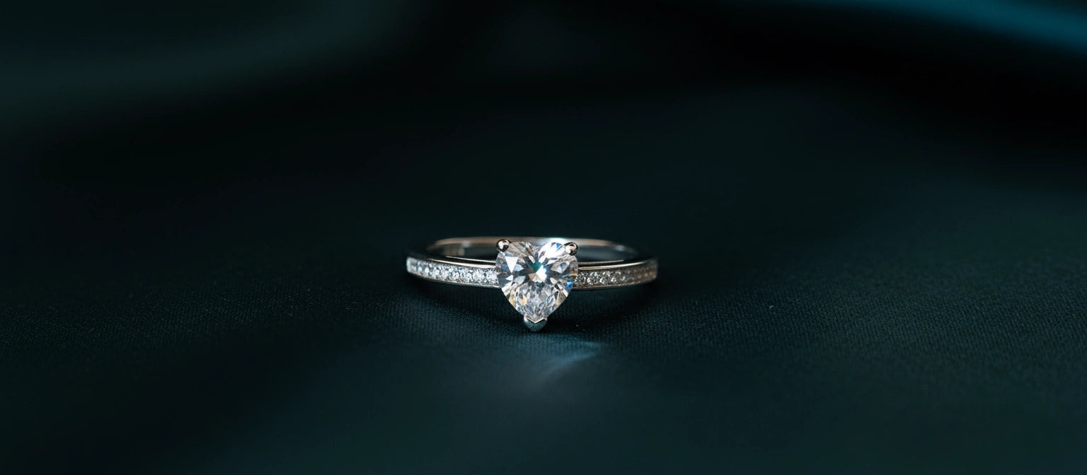 The Amore Heart Ring - 925 Sterling Silver Pavé Band