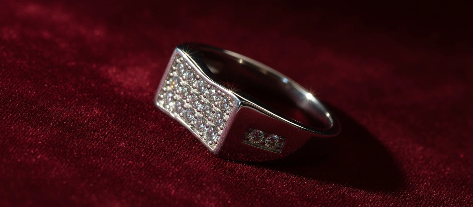 The Chairman's Pavé Ring - Handcrafted 925 Sterling Silver