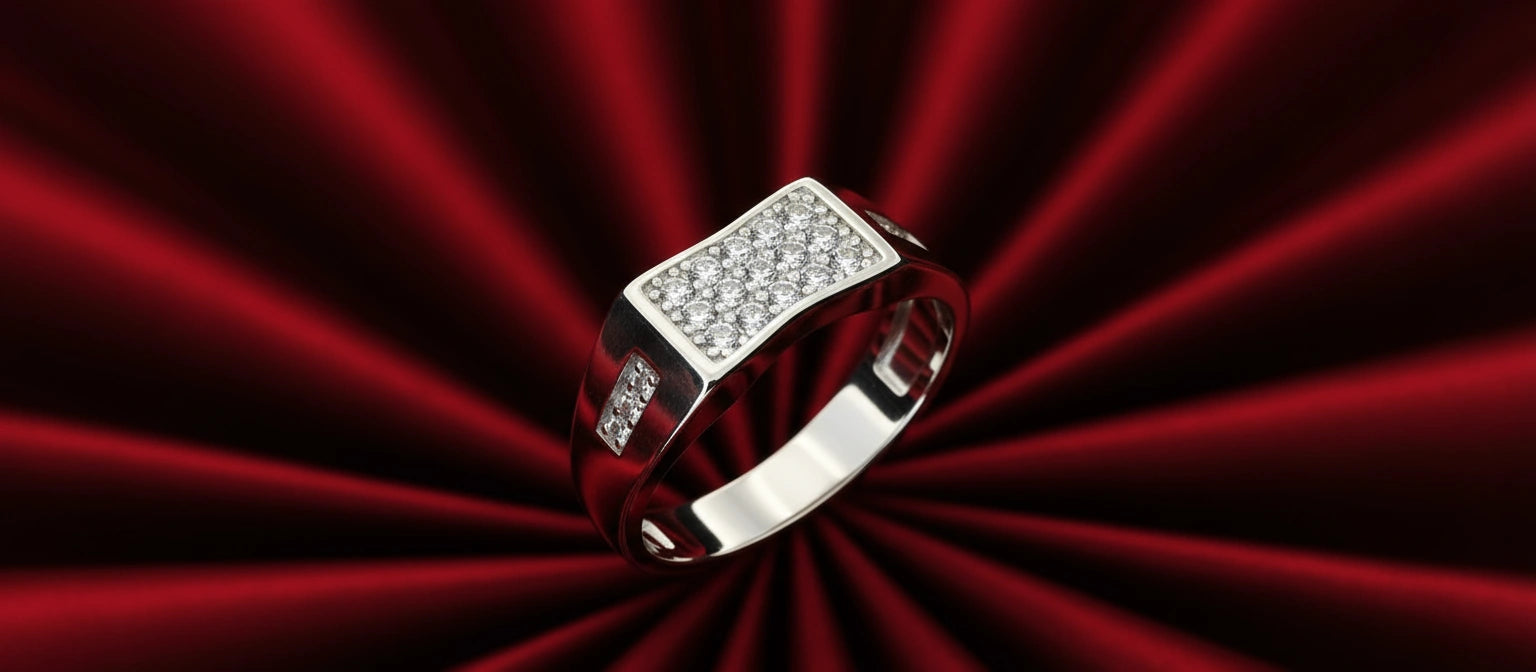 The Chairman's Pavé Ring - Handcrafted 925 Sterling Silver