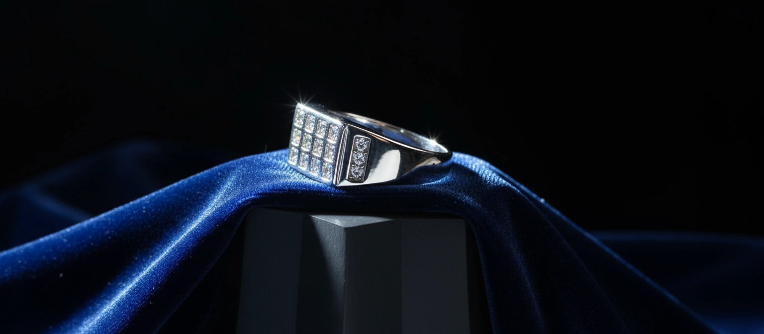 The Citadel Grid Ring - Handcrafted 925 Sterling Silver