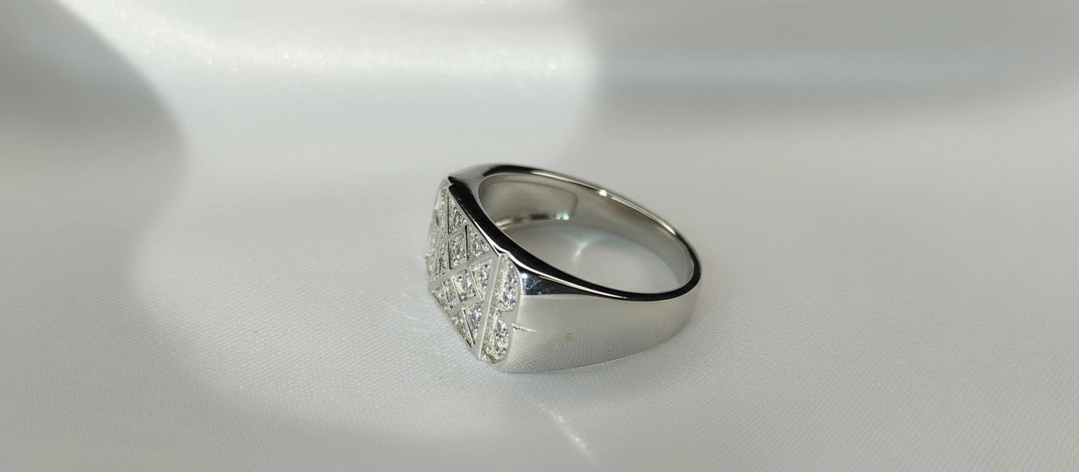 The Matrix Pavé Ring - Handcrafted 925 Sterling Silver