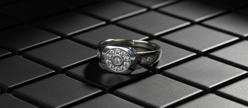 The Orion Cluster Ring - 925 Silver with Round Halo Pavé