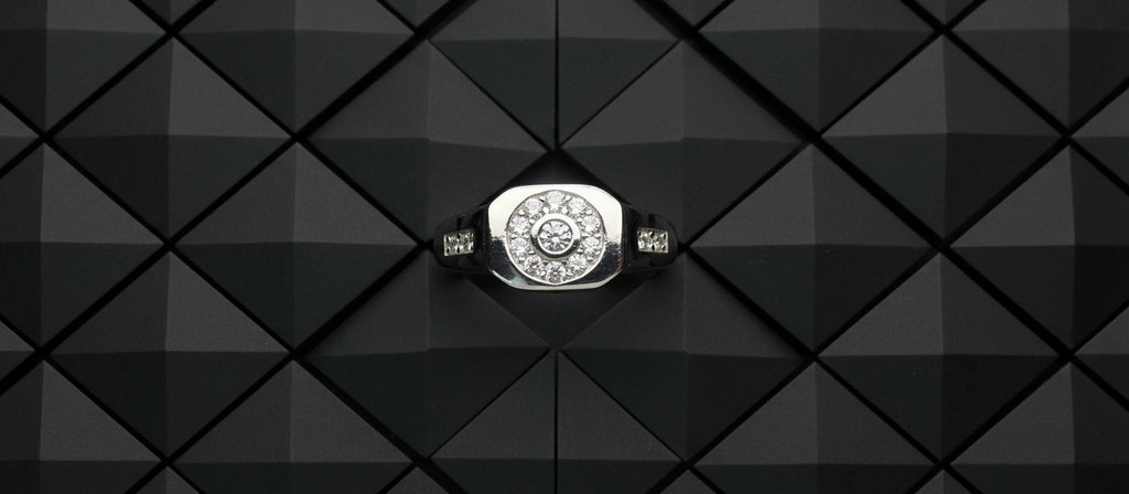 The Orion Cluster Ring - 925 Silver with Round Halo Pavé