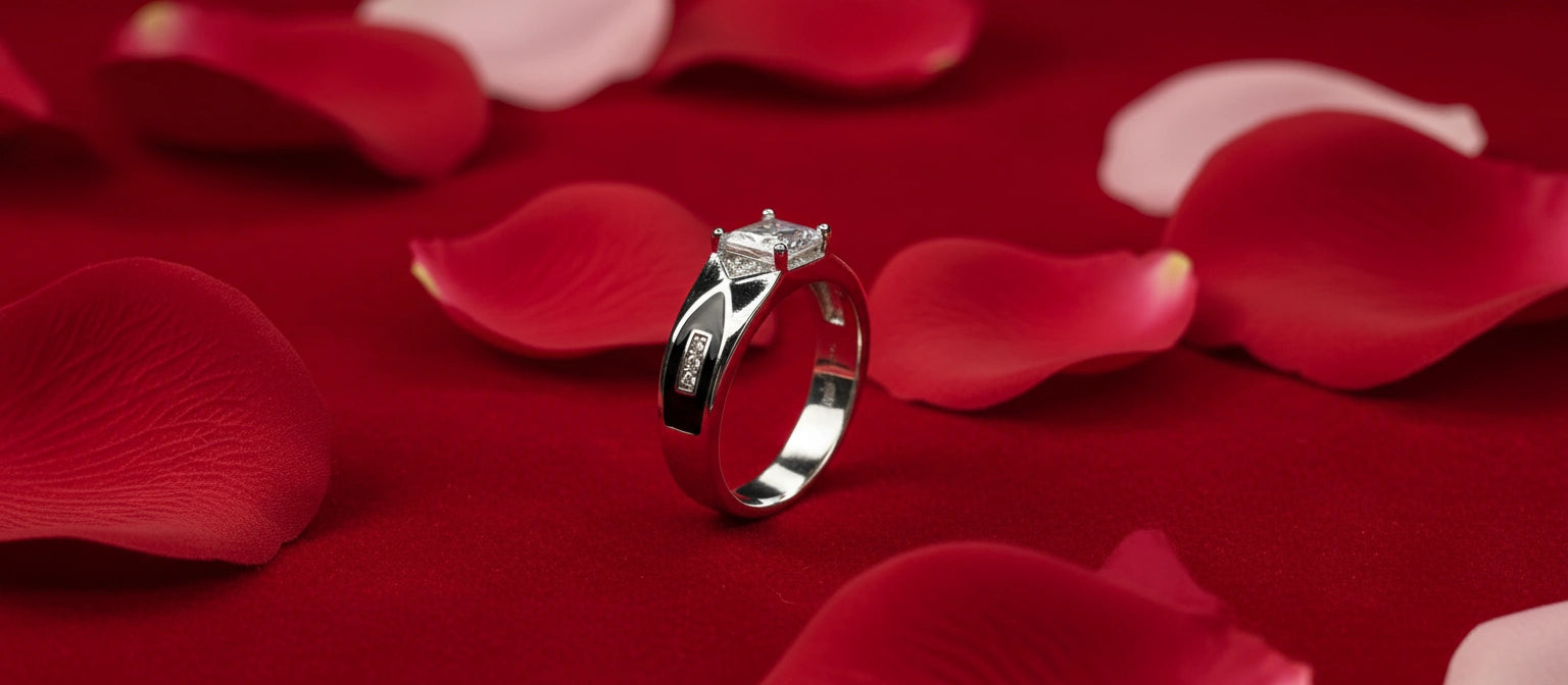 The Regent's Decree Ring - 925 Silver with Solitaire & Enamel