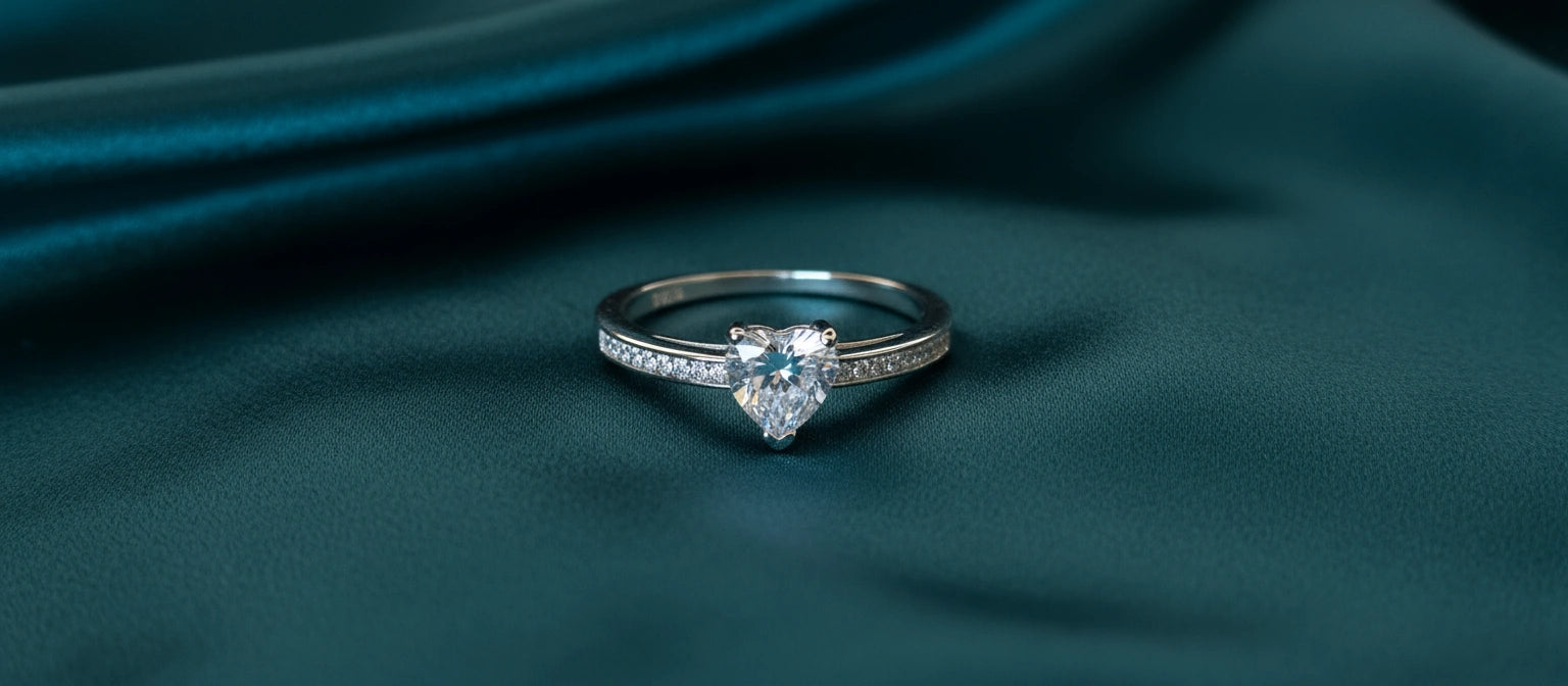 The Amore Heart Ring - 925 Sterling Silver Pavé Band